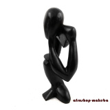 Afrikanische Figur aus Mahagoni. Denker, abstrakt, schwarz